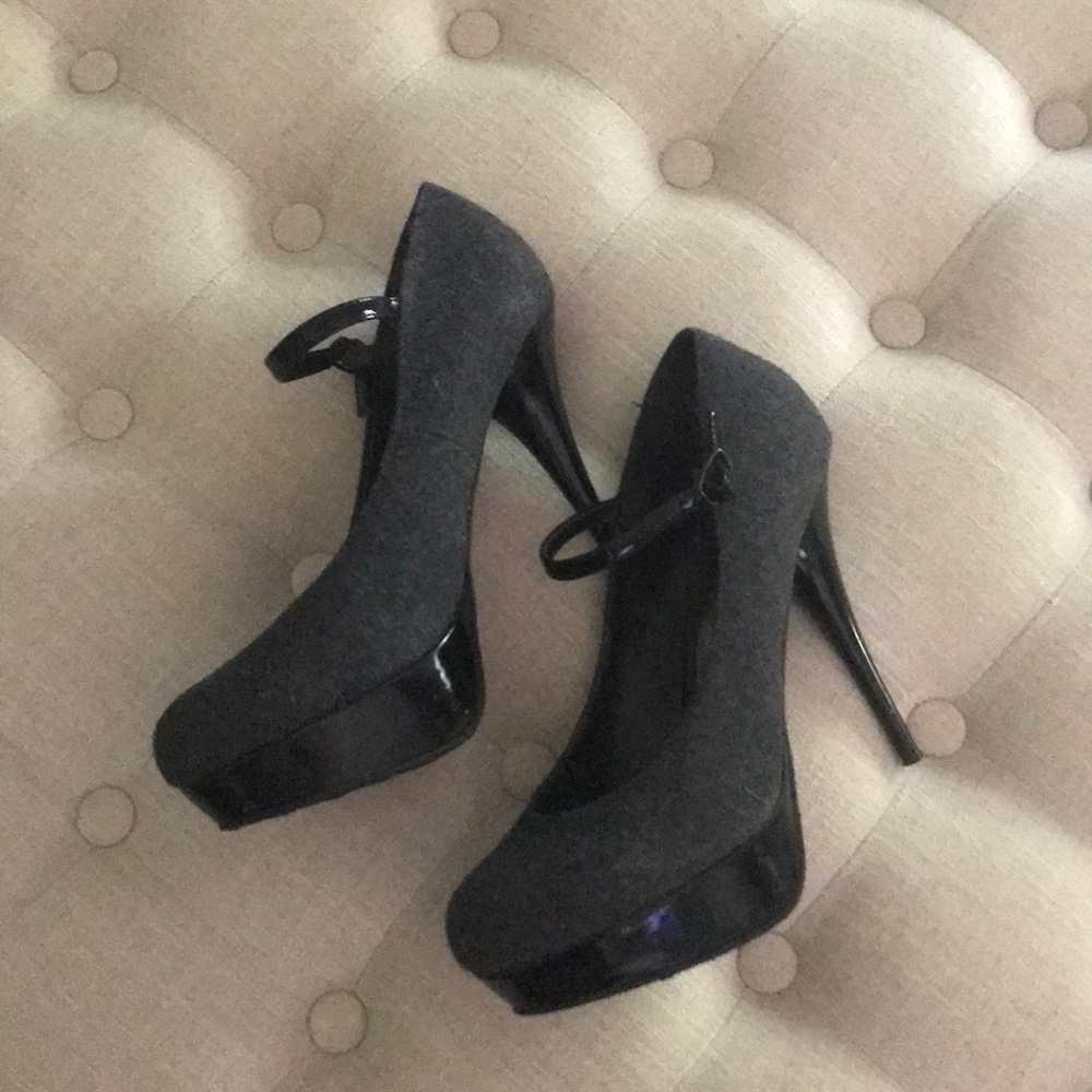 Candies Charcoal Grey Platform Stilettos
